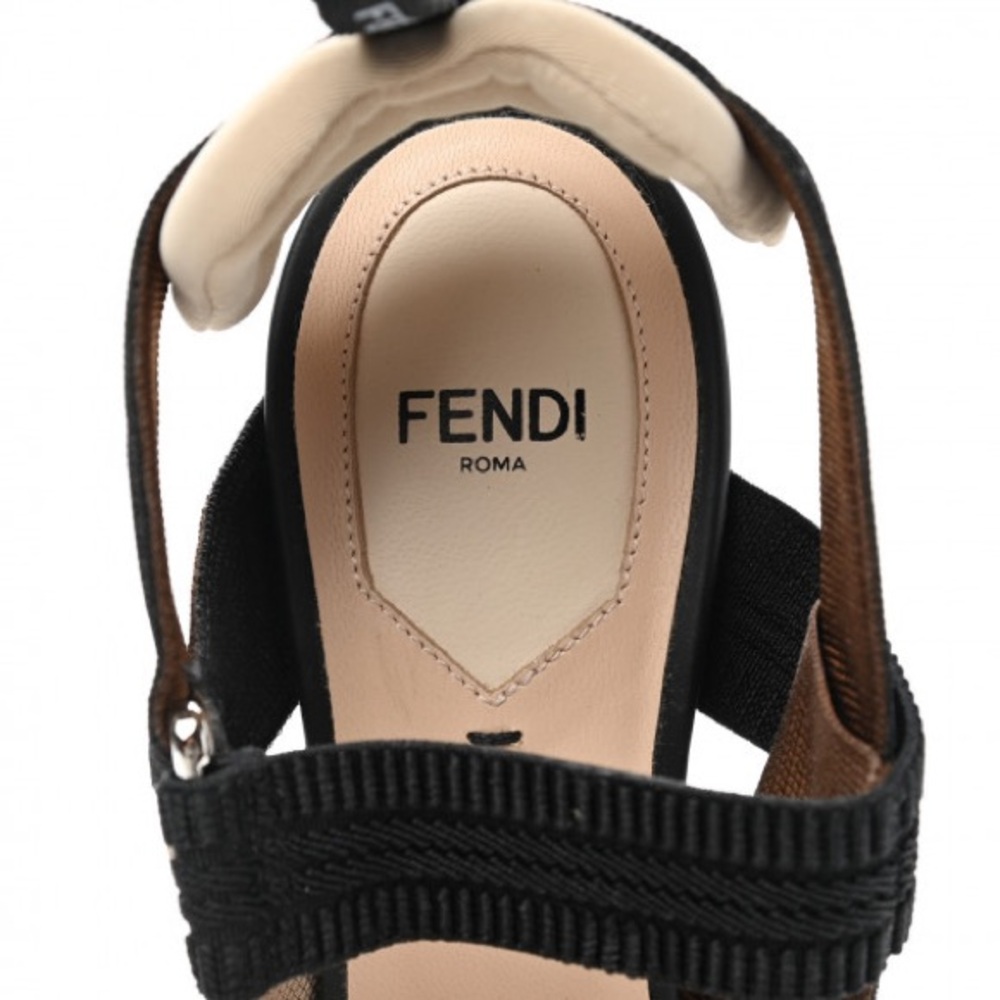 FENDI RAFFIA GROSGRAIN FF INTRECCIO COLIBRI SLINGBACK PUMPS - Picture 5 of 8